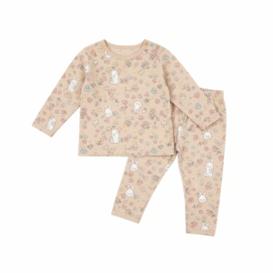 Pijama de Bebé con Estampado de Conejitos y Flores