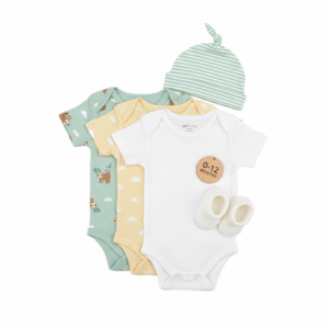 Pack de 3 Bodysuits de Manga Corta con Gorro y Patucos